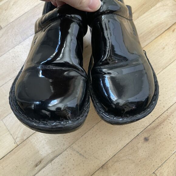 BOC Born Concept BC9632 Women Black Patent Slip On Clog Shoe Size 8 EUC - Picture 6 of 10